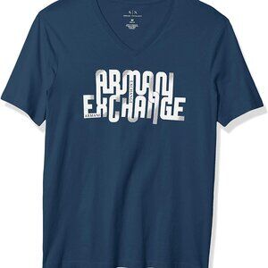 ARMANI EXCHANGE BLUE V-NECK SHIRT (XL) NWT